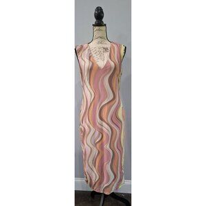 NWOT AFRM Los Angeles Ariana Sleeveless Dress In Coral Swirl/Sz. XL